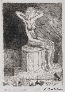 Luigi Bartolini : Nudo con violette  - Asta Fotografia e multipli d'artista - Associazione Nazionale - Case d'Asta italiane