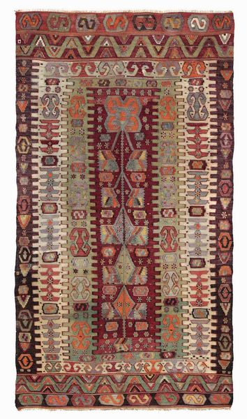Kilim Aydin, Anatolia inizio XX secolo  - Asta Tappeti Antichi - Associazione Nazionale - Case d'Asta italiane