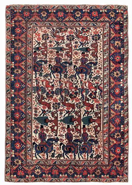 Tappeto Qashqai, sud Persia ultimo quarto XIX secolo  - Asta Tappeti Antichi - Associazione Nazionale - Case d'Asta italiane