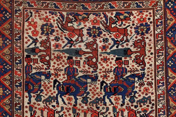 Tappeto Qashqai, sud Persia ultimo quarto XIX secolo  - Asta Tappeti Antichi - Associazione Nazionale - Case d'Asta italiane