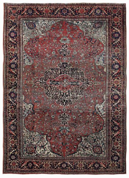 Tappeto Saruk Ferahan, Persia fine XIX inizio XX secolo  - Asta Tappeti Antichi - Associazione Nazionale - Case d'Asta italiane