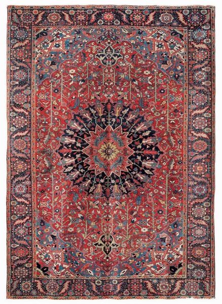 Tappeto Heritz, nord ovest Persia fine XIX inizio XX secolo  - Asta Tappeti Antichi - Associazione Nazionale - Case d'Asta italiane