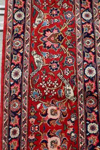 Particolare tappeto Kashan, Persia inizio XX secolo  - Asta Tappeti Antichi - Associazione Nazionale - Case d'Asta italiane