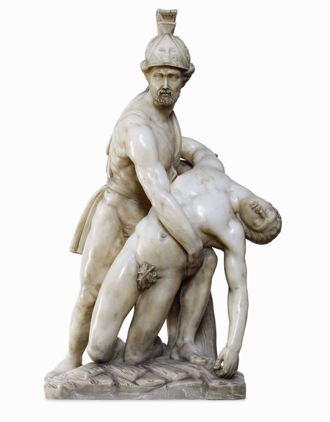 La morte di Partoclo. Marmo bianco. Scultore del XIX secolo  - Asta Scultura e Oggetti d'Arte - Associazione Nazionale - Case d'Asta italiane