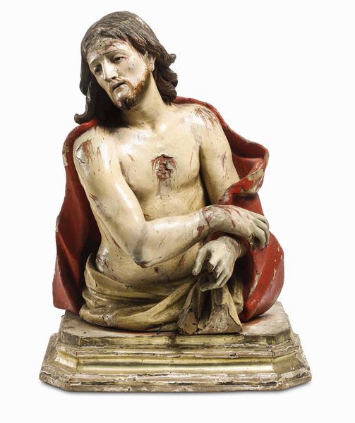Ecce Homo. Legno e cartapesta policroma. Arte barocca dellItalia meridionale, XVIII secolo  - Asta Scultura e Oggetti d'Arte - Associazione Nazionale - Case d'Asta italiane