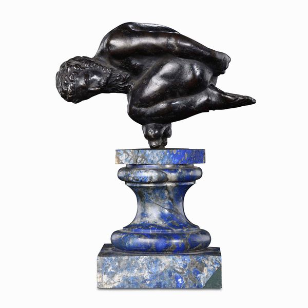 Acrobata. Bronzo fuso e patinato. Arte veneta del XVI secolo. Andrea Briosco detto Riccio (Padova 1470-1532)  - Asta Scultura e Oggetti d'Arte - Associazione Nazionale - Case d'Asta italiane