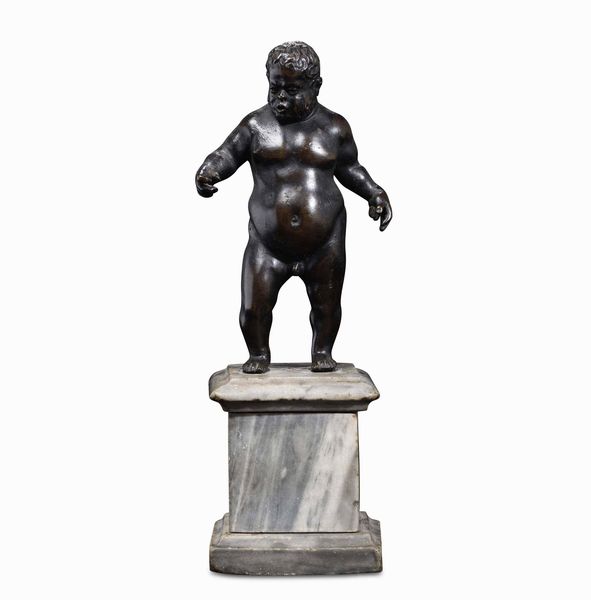 Morgante nano. Bronzo fuso e patinato. Arte rinascimentale toscana del XVI secolo. Ambito di Valerio Cioli (Settignano 1529-Firenze 1599)  - Asta Scultura e Oggetti d'Arte - Associazione Nazionale - Case d'Asta italiane