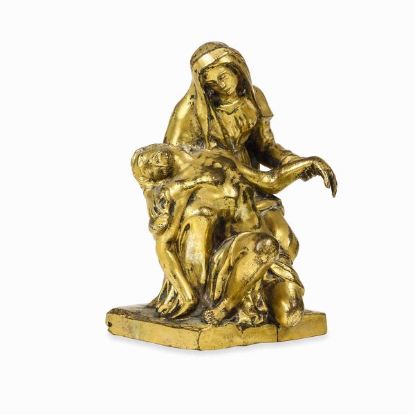 Piet�. Bronzo fuso, cesellato e dorato. Arte barocca italiana del XVII secolo  - Asta Scultura e Oggetti d'Arte - Associazione Nazionale - Case d'Asta italiane