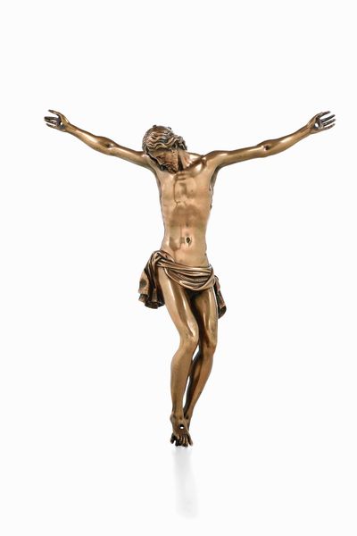Corpus Christi. Bronzo fuso, cesellato e dorato. Fonditore italiano del XVII secolo, seguace di Giambologna  - Asta Scultura e Oggetti d'Arte - Associazione Nazionale - Case d'Asta italiane