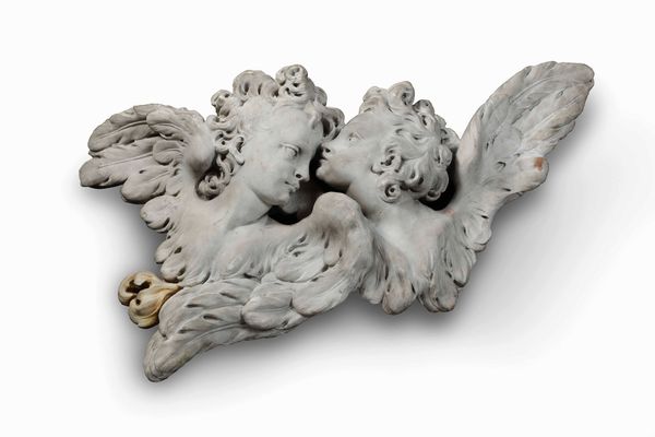 Coppia di cherubini. Marmo bianco. Scultore barocco italiano del XVII-XVIII secolo  - Asta Scultura e Oggetti d'Arte - Associazione Nazionale - Case d'Asta italiane