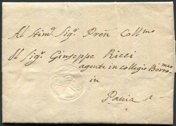 1836, Lettera dalla tenuta di Pegazzera (Casteggio) per Pavia del 26 luglio  - Asta Filatelia e Storia Postale - Associazione Nazionale - Case d'Asta italiane