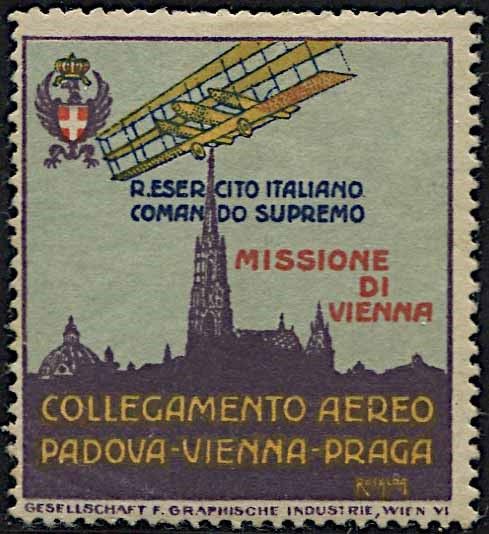 1919, Collegamento aereo (Trento) Padova - Vienna - Praga  - Asta Filatelia e Storia Postale - Associazione Nazionale - Case d'Asta italiane