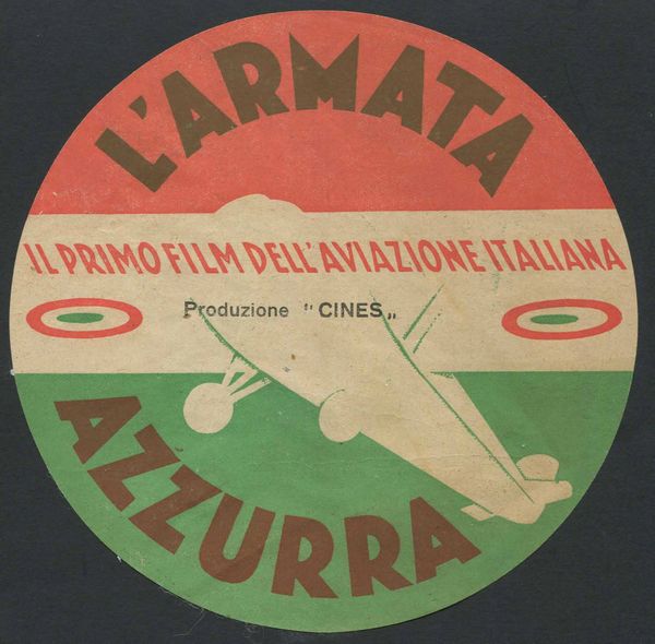 1932, L'Armata Azzurra, etichetta circolare di grande formato (cm. 15)  - Asta Filatelia e Storia Postale - Associazione Nazionale - Case d'Asta italiane