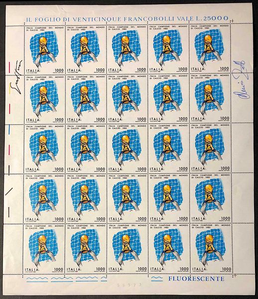 1982, Repubblica Italiana, �Vittoria della Nazionale Italiana ai Mondiali�.  - Asta Filatelia e Storia Postale - Associazione Nazionale - Case d'Asta italiane