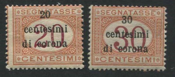 1922, Dalmazia, Segnatasse sovrastampati.  - Asta Filatelia e Storia Postale - Associazione Nazionale - Case d'Asta italiane
