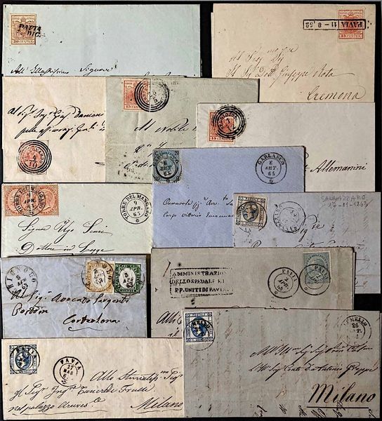 1700/1940, Pavia, grande collezione di Storia Postale di Pavia e Province di Mortara e Voghera, in 6 volumi grandi e 6 volumetti  - Asta Filatelia e Storia Postale - Associazione Nazionale - Case d'Asta italiane