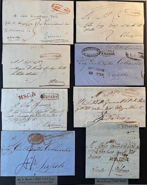 1794/1859, Sicilia, prefilatelia, 86 lettere del periodo.  - Asta Filatelia e Storia Postale - Associazione Nazionale - Case d'Asta italiane