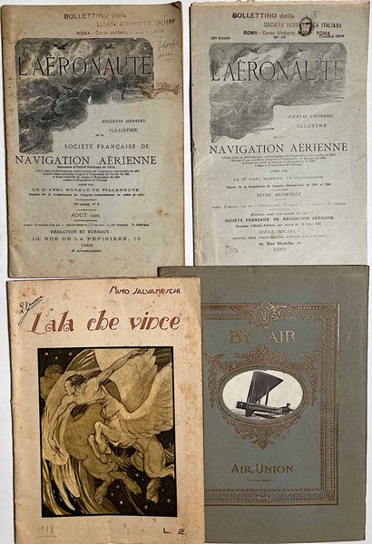 1900/1940, Grande insieme di giornali, manifesti, volantini, stampe, fotografie originali, cartoline, documenti, riviste e qualche pubblicazione a carattere aeronautico del periodo.  - Asta Filatelia e Storia Postale - Associazione Nazionale - Case d'Asta italiane
