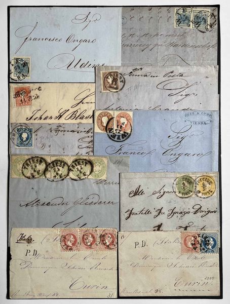 1850/1876, Austria, 79 lettere dalla I alla VI emissione.  - Asta Filatelia e Storia Postale - Associazione Nazionale - Case d'Asta italiane