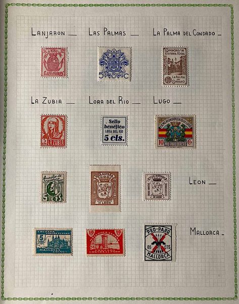 1936/37, Spagna, collezione di 195 vignette.  - Asta Filatelia e Storia Postale - Associazione Nazionale - Case d'Asta italiane