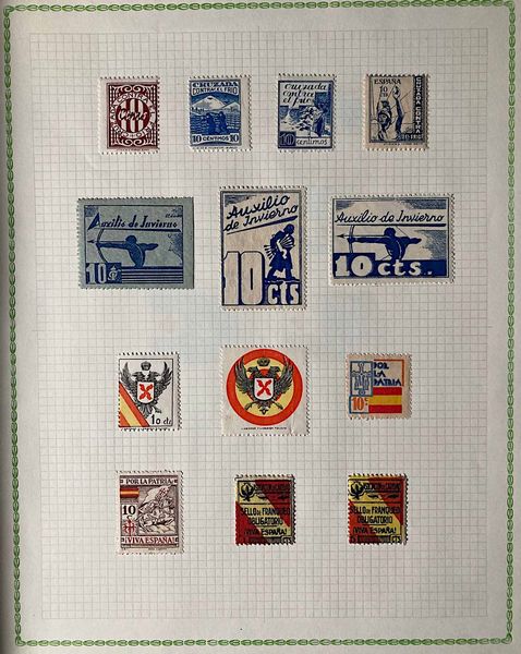 1936/37, Spagna, collezione di 195 vignette.  - Asta Filatelia e Storia Postale - Associazione Nazionale - Case d'Asta italiane