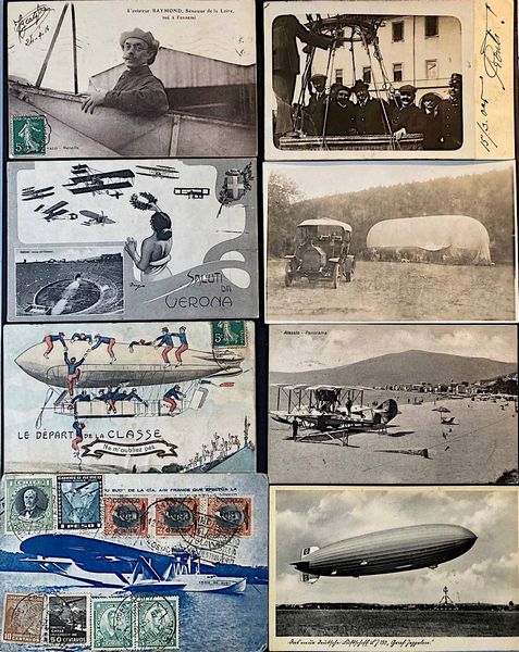 1905/1941, Posta Aerea. bella raccolta di oltre 60 cartoline italiane e francesi.  - Asta Filatelia e Storia Postale - Associazione Nazionale - Case d'Asta italiane