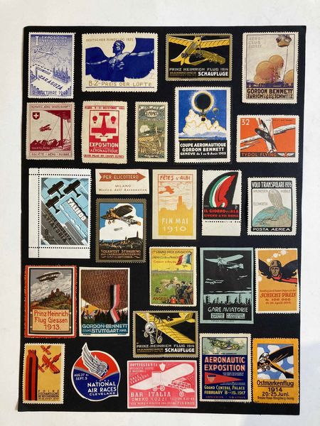 1900/1940, Erinnofilia, oltre 180 vignette a tema aeronautico  - Asta Filatelia e Storia Postale - Associazione Nazionale - Case d'Asta italiane