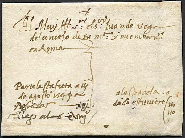 1544, Staffetta da Alessandria a Stradella del 3 agosto 1544  - Asta Filatelia e Storia Postale - Associazione Nazionale - Case d'Asta italiane