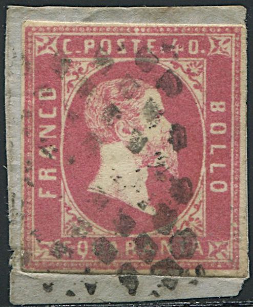 1851, Sardegna, 40 cent. rosa carminio (S. 3b)  - Asta Filatelia e Storia Postale - Associazione Nazionale - Case d'Asta italiane