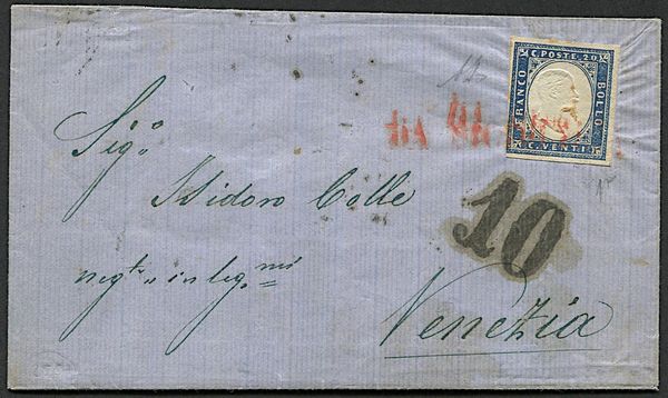 1861, Sardegna, lettera da Palermo per Venezia del 10 settembre 1861  - Asta Filatelia e Storia Postale - Associazione Nazionale - Case d'Asta italiane