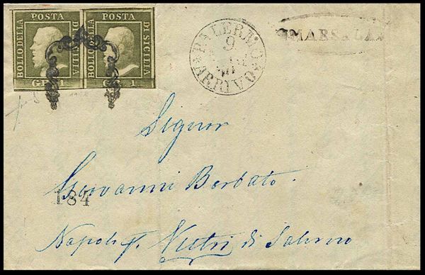 1860, Sicilia, lettera da Marsala per Vietri di Salerno dell�8 maggio 1860  - Asta Filatelia e Storia Postale - Associazione Nazionale - Case d'Asta italiane