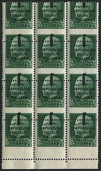 1944, Repubblica Sociale Italiana, Sovrastampati.  - Asta Filatelia e Storia Postale - Associazione Nazionale - Case d'Asta italiane