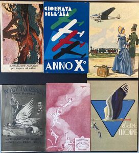 1912/1935 Aeronautica, 10 cartoline viaggiate con bolli di manifestazioni aeree o militari  - Asta Filatelia e Storia Postale - Associazione Nazionale - Case d'Asta italiane