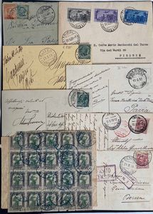 1911/1942, Colonie Italiane, raccolta di 135 buste o lettere, 102 cartoline, 3 telegrammi, 6 ricevute vaglia e 4 frammenti.  - Asta Filatelia e Storia Postale - Associazione Nazionale - Case d'Asta italiane
