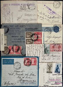 1911/1942, Colonie Italiane, raccolta di 135 buste o lettere, 102 cartoline, 3 telegrammi, 6 ricevute vaglia e 4 frammenti.  - Asta Filatelia e Storia Postale - Associazione Nazionale - Case d'Asta italiane