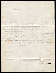 Lettera da Palermo del 17 luglio 1843 per il Ministro dell�Interno a Napoli scritta dall�Aeronauta Antonio Comaschi (1805-1845).  - Asta Filatelia e Storia Postale - Associazione Nazionale - Case d'Asta italiane