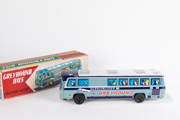 AutobusIn latta Greyhound Scenicruiser  - Asta Giocattoli - Associazione Nazionale - Case d'Asta italiane