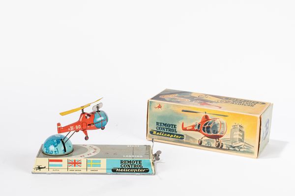 Biller : Elicottero ruotante su base  - Asta Giocattoli - Associazione Nazionale - Case d'Asta italiane