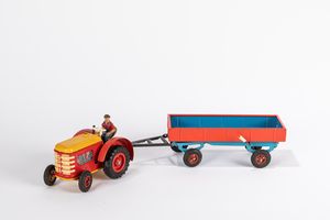 Gama : Trattore con rimorchio ribaltabile  - Asta Giocattoli - Associazione Nazionale - Case d'Asta italiane