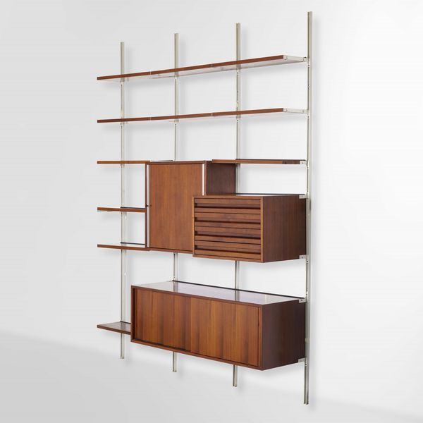 OSVALDO BORSANI : Grande libreria a parete  - Asta Design Lab - Associazione Nazionale - Case d'Asta italiane