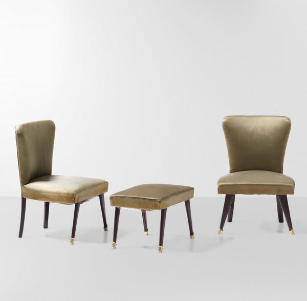 Due poltroncine e pouf  - Asta Design Lab - Associazione Nazionale - Case d'Asta italiane