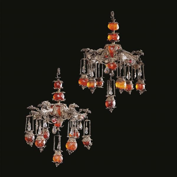 COPPIA DI LAMPADARIETTI, PALERMO, SECOLO XVII-XVIII  - Asta Mobili, oggetti d'arte e sculture da collezioni private  - Associazione Nazionale - Case d'Asta italiane