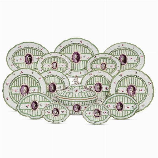 SERVIZIO DA TAVOLA, DOCCIA, MANIFATTURA GINORI, 1800 CIRCA  - Asta Mobili, oggetti d'arte e sculture da collezioni private  - Associazione Nazionale - Case d'Asta italiane