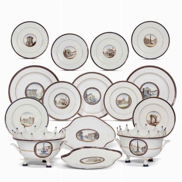 ASSORTIMENTO DA TAVOLA, DOCCIA, MANIFATTURA GINORI, 1810 CIRCA  - Asta Mobili, oggetti d'arte e sculture da collezioni private  - Associazione Nazionale - Case d'Asta italiane