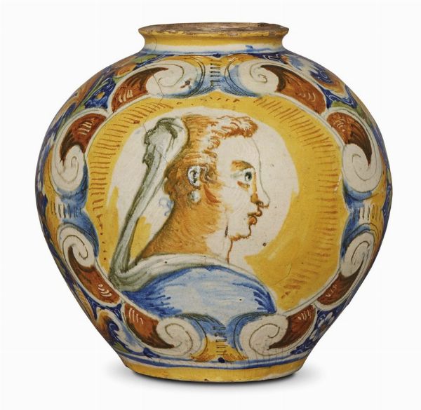 VASO GLOBULARE, VENEZIA, SECONDA MET  À   SECOLO XVI  - Asta Mobili, oggetti d'arte e sculture da collezioni private  - Associazione Nazionale - Case d'Asta italiane