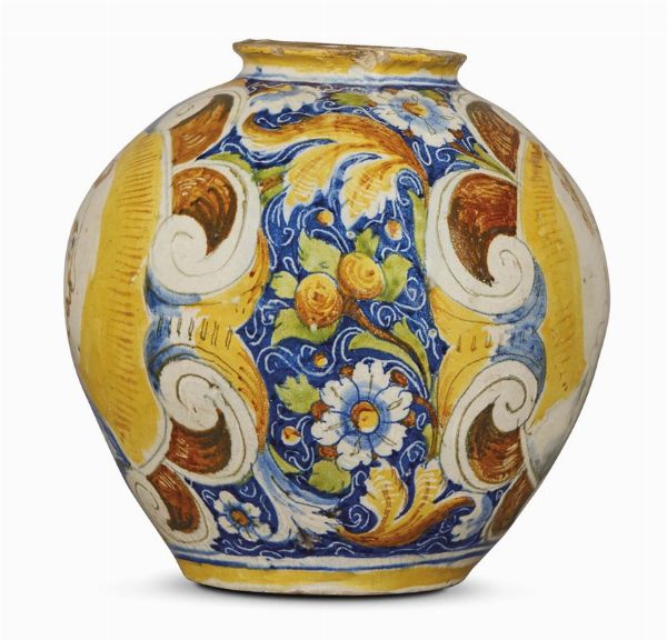 VASO GLOBULARE, VENEZIA, SECONDA MET  À   SECOLO XVI  - Asta Mobili, oggetti d'arte e sculture da collezioni private  - Associazione Nazionale - Case d'Asta italiane