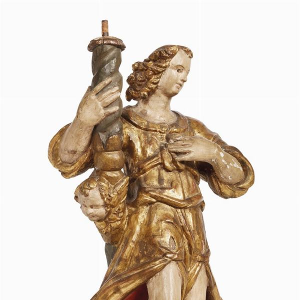 QUATTRO ANGELI REGGICERO, ITALIA CENTRALE, SECOLO XVI  - Asta Mobili, oggetti d'arte e sculture da collezioni private  - Associazione Nazionale - Case d'Asta italiane