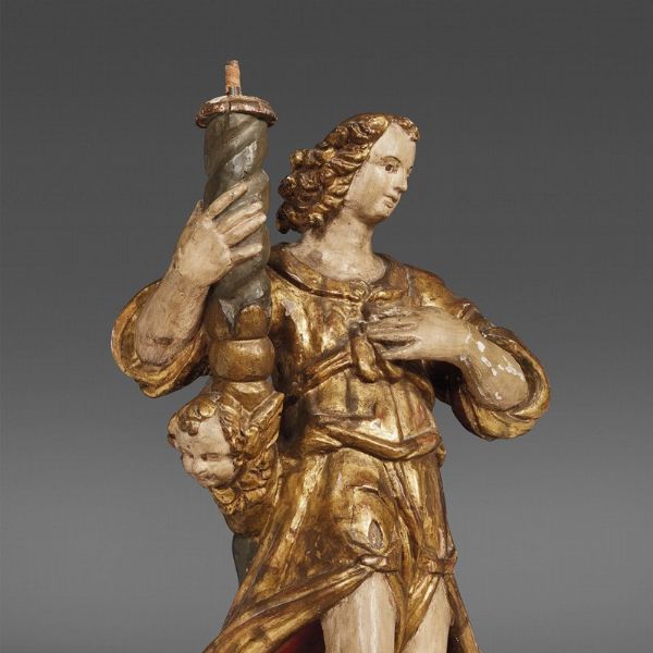 QUATTRO ANGELI REGGICERO, ITALIA CENTRALE, SECOLO XVI  - Asta Mobili, oggetti d'arte e sculture da collezioni private  - Associazione Nazionale - Case d'Asta italiane