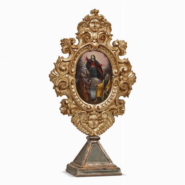 DIPINTO PROCESSIONALE ENTRO CORNICE, TOSCANA, SECOLO XVII  - Asta Mobili, oggetti d'arte e sculture da collezioni private  - Associazione Nazionale - Case d'Asta italiane