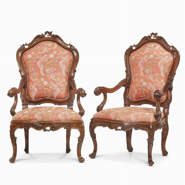 COPPIA DI GRANDI POLTRONE, VENEZIA, METÀ SECOLO XVIII  - Asta Mobili, oggetti d'arte e sculture da collezioni private  - Associazione Nazionale - Case d'Asta italiane